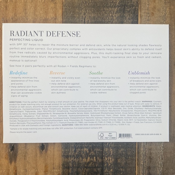 5 Pack R+F Radiant Defense Sample Makeup - Picture 3 of 3